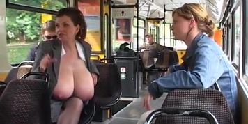 Milena Velba Lactating on the Tram