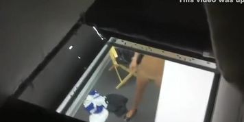Petite Girl Spied From The Ceiling