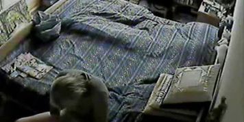 Enjoy my cute mum masturbating on bed Hidden cam