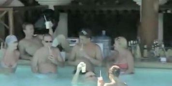 Bikini nipple slip on exciting downblouse video