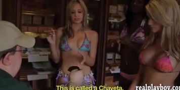 3 bikini babes learning how to do Tabaco and DD drag racing