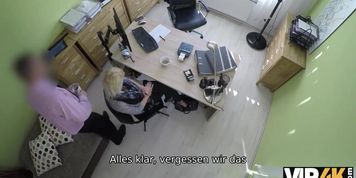 VIP4K. Agent Bangs Tight Teen Pussy&comma; Then He Approves Girl Loan