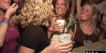 Crazy girls have fun at the party