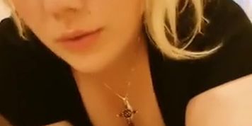 German cam girl riding dildo
