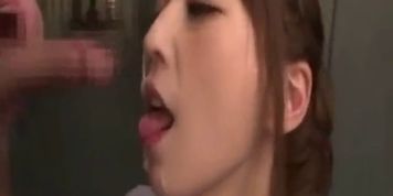 Asian Girl Blows a Bunch of Guys