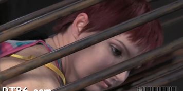 Redhead lady is about to have a very intense orgasm