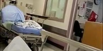Thumbs Up Flash From Hot Young Nurse