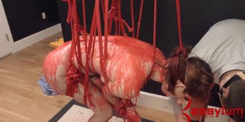 ASSYLUM - Waxed and flogged BDSM anal teen