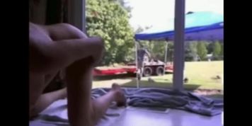 Squirting in front of the gardener