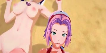 NARUTO: THREESOME WITH HINATA AND SAKURA (3D Hentai)