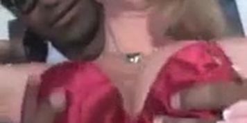 really attractive horny busty milf sucks off random stranger's huge rough BBC