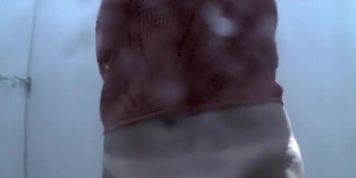 Small bush pussy woman spied in beach cabin