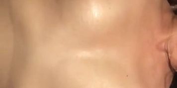 Wife begs me to cum on her small boobs