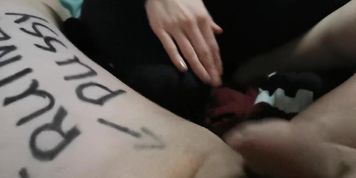 Mistress Bust's My Balls After Drawing all Over Me (Nubiles)
