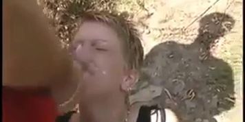 Cum Over Two Young Girls Outdoor