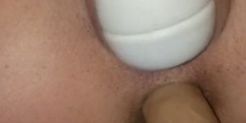 Huge Toy, Dp, Anal, Magic Wand Insertion, Fisting with Close up Squirting