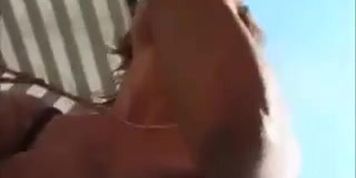 Mature fuck in the garden, anal, DP