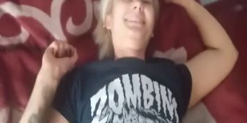 Blonde got double vaginal sex, cums rough and swallows cum