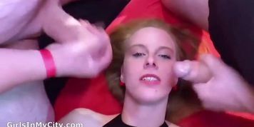 Extreme No Condom Creampie Gangbang For Two German Teens