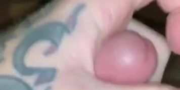 Shaking my big cock with precum 