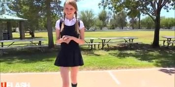 Sharlotte - Cutie Teen public pantyless part1  ...