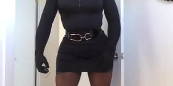 Jenna's Genitals (female mask fetish, crossdressing, trans, tg, rubber transformation, tight dress)