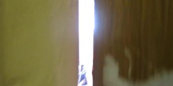 Voyeur catches a blonde cutie undressing on his spy cam (Little butt)