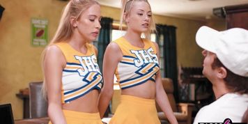 Cheerleaders let coach decide their faith and he fucks them both anal (Chad Alva, Khloe Kapri, Kyler Quinn)