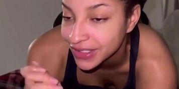 Busty Ebony Slut Gets Facial