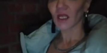 hot woman masturbates in public stairway