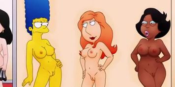 Griffins and Simpsons hentai gangbang