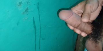 Horny Indonesian Dick Cum into the Wall
