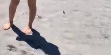 Asian Modest Flashing 1 in Beach 1
