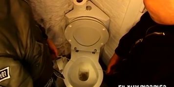 Cops enjoy taking a leak before slapping a man and his ass