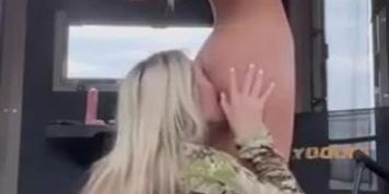 Lucy Louu shares dildo in army bunker (Sweet Paige)