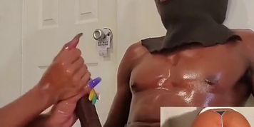 Caught Stepbrother masturbating and he made me jack his big black cock ft. Mrspanxalot!