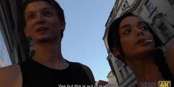 HUNT4K. Chick agrees for sex for money even in front of bf