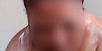 Bbw in shower washing big boobs and pussy