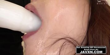 Hot Japanese MILF Deepthroat Training
