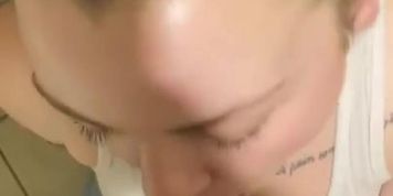 Quick bj in bathroom