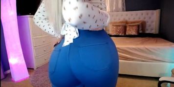 Pants Can Barely Contain Her Ass