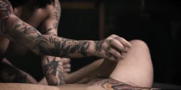 Hot sexy MILF covered with tattoos gets it into her ass