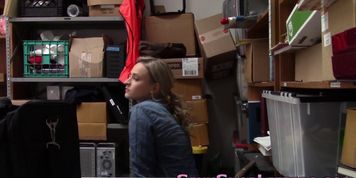 Real shoplifter cumshot