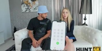 Dude watches his beloved blonde girl get silly fucked
