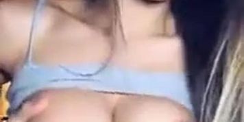 Hot Brunette Amateur Girl Gets Her Boobs Out On Webcam