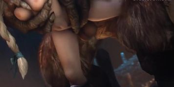 3D Monster Fucks  Blonde Bitch