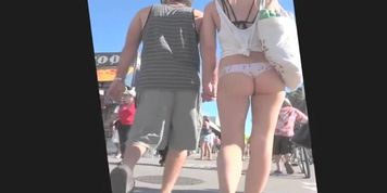 Follows A Girl With A Hot Ass As She Walks With A F