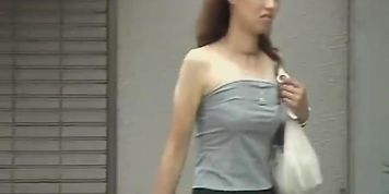 Her tits were not protected from boob sharks as she tought