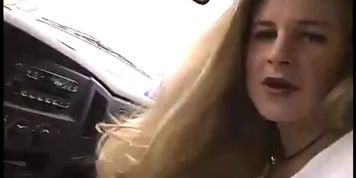 Oral Amber handjob cock in a car