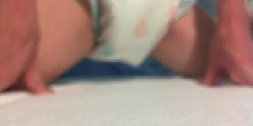 Baby Boy Messes his Diapers and Sits in it
